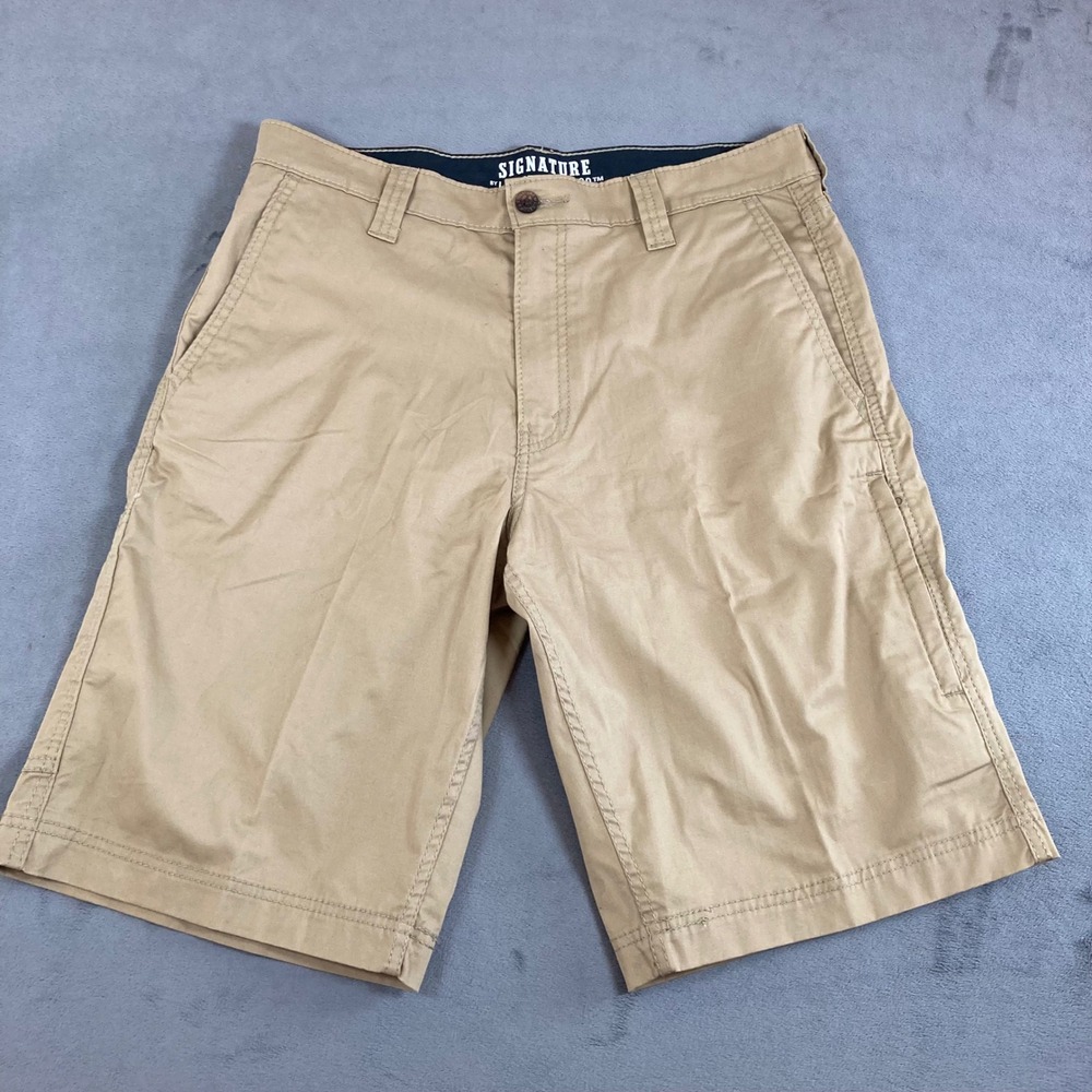 Signature by Levi Strauss Mens Khaki Chino Carpenter Shorts Tan W32